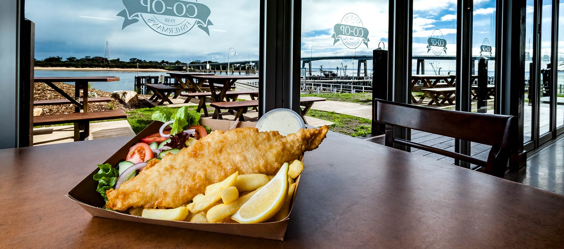 Places to eat San Remo? Discover the best Fish and Chips at San Remo Fisherman's Co-op. Order online today